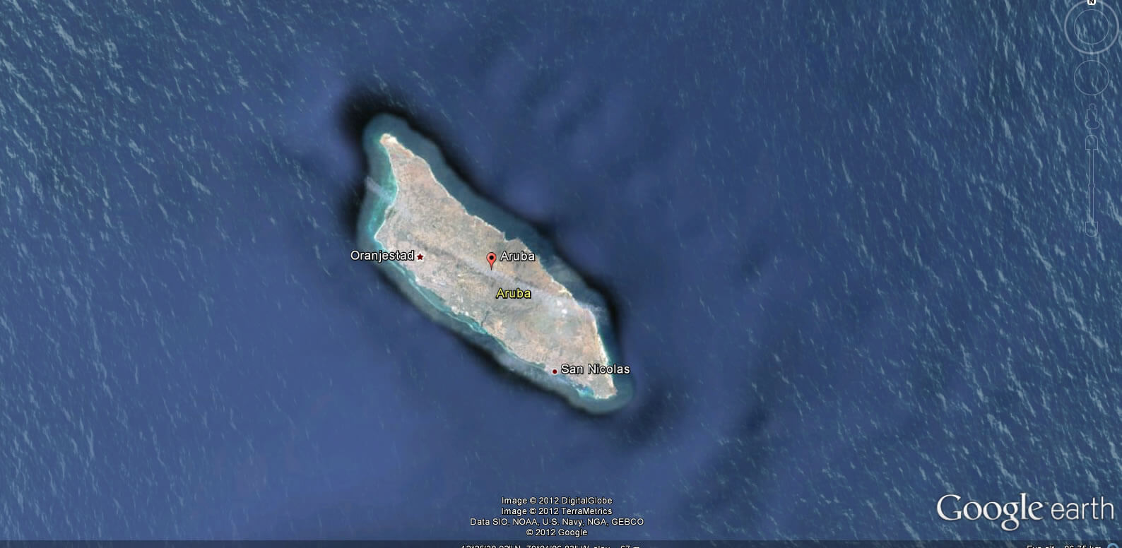 Aruba Earth map