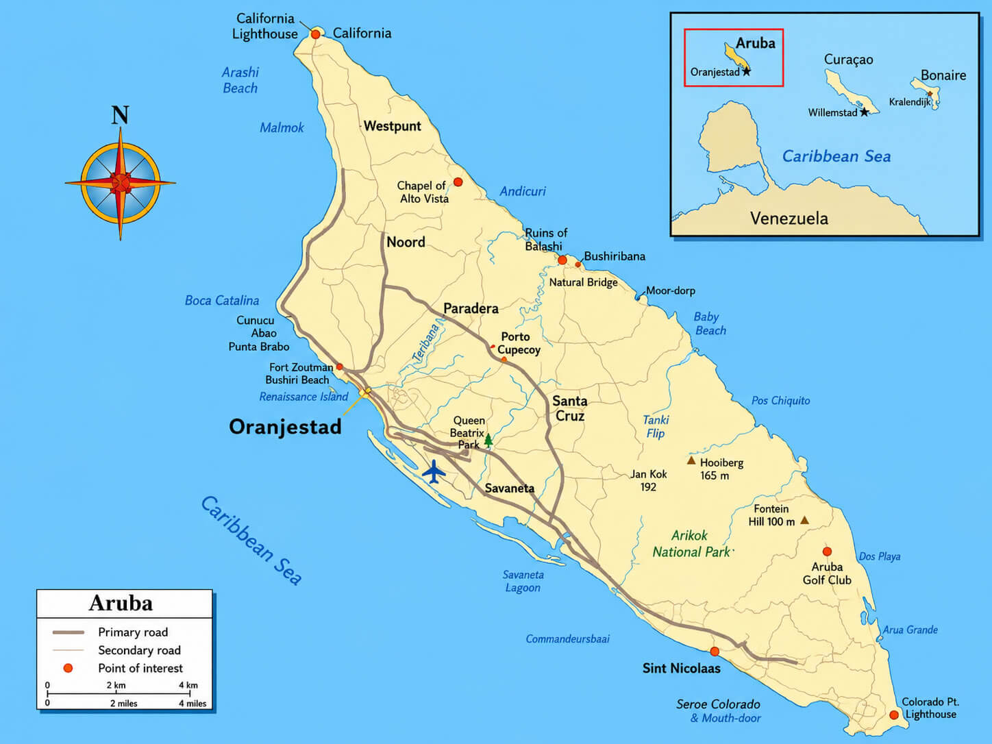 Map of Aruba