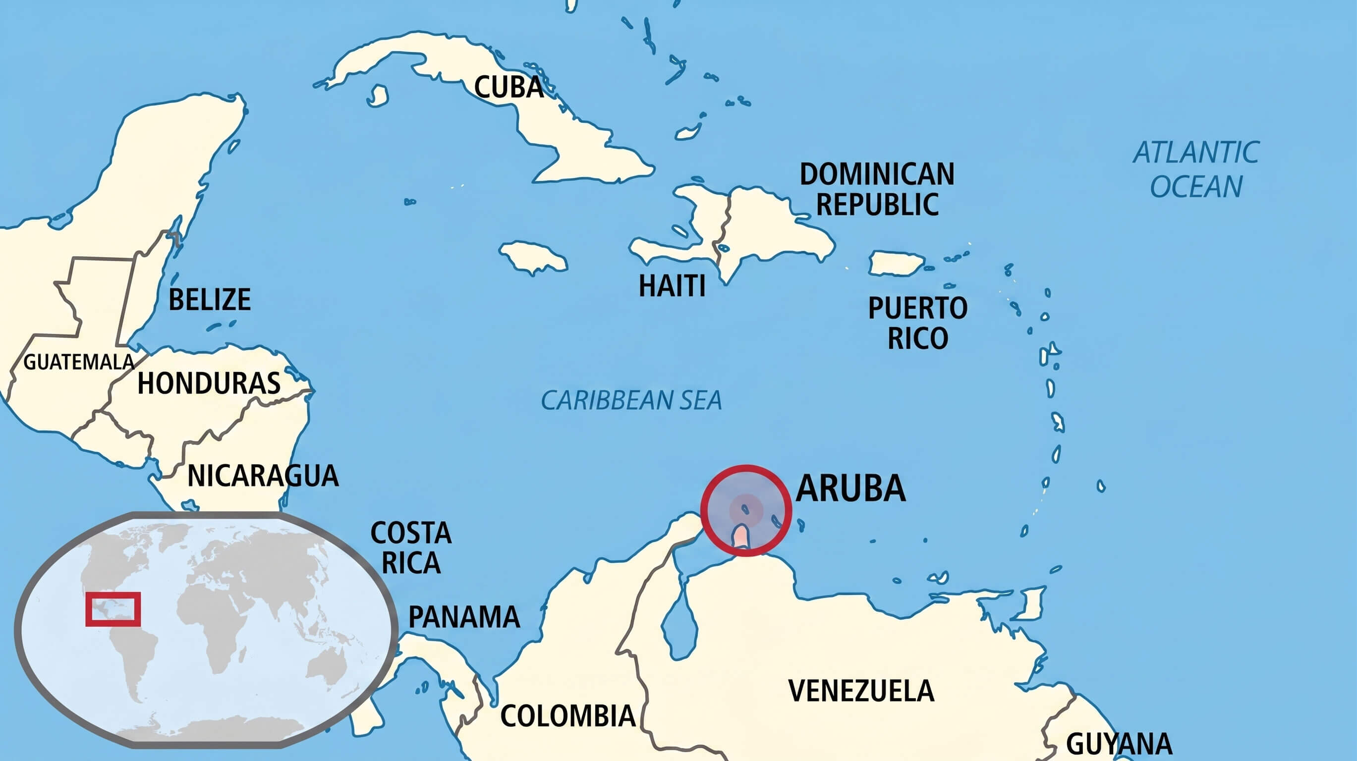 Where is Aruba on the World map