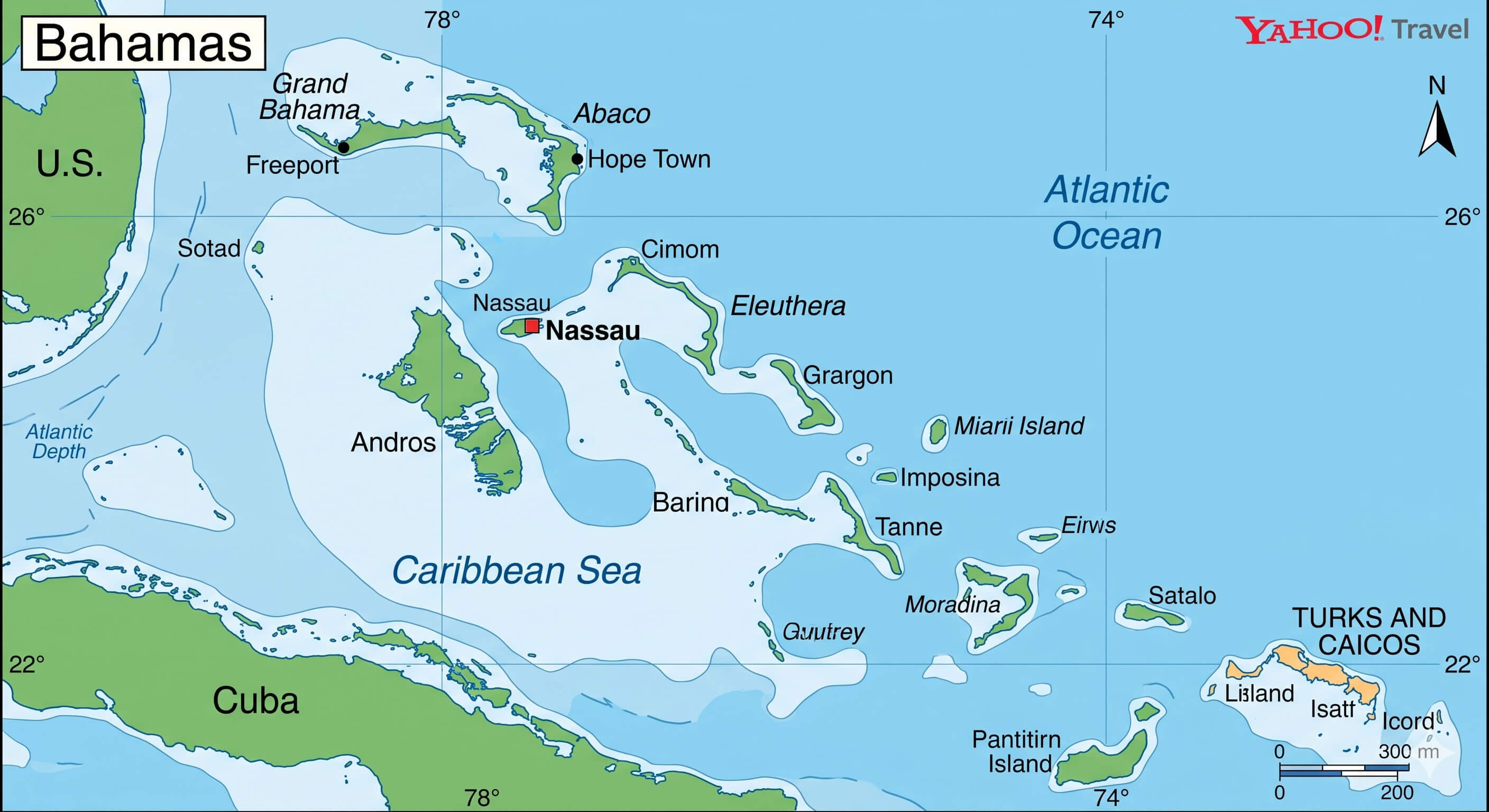 Bahamas detailed map