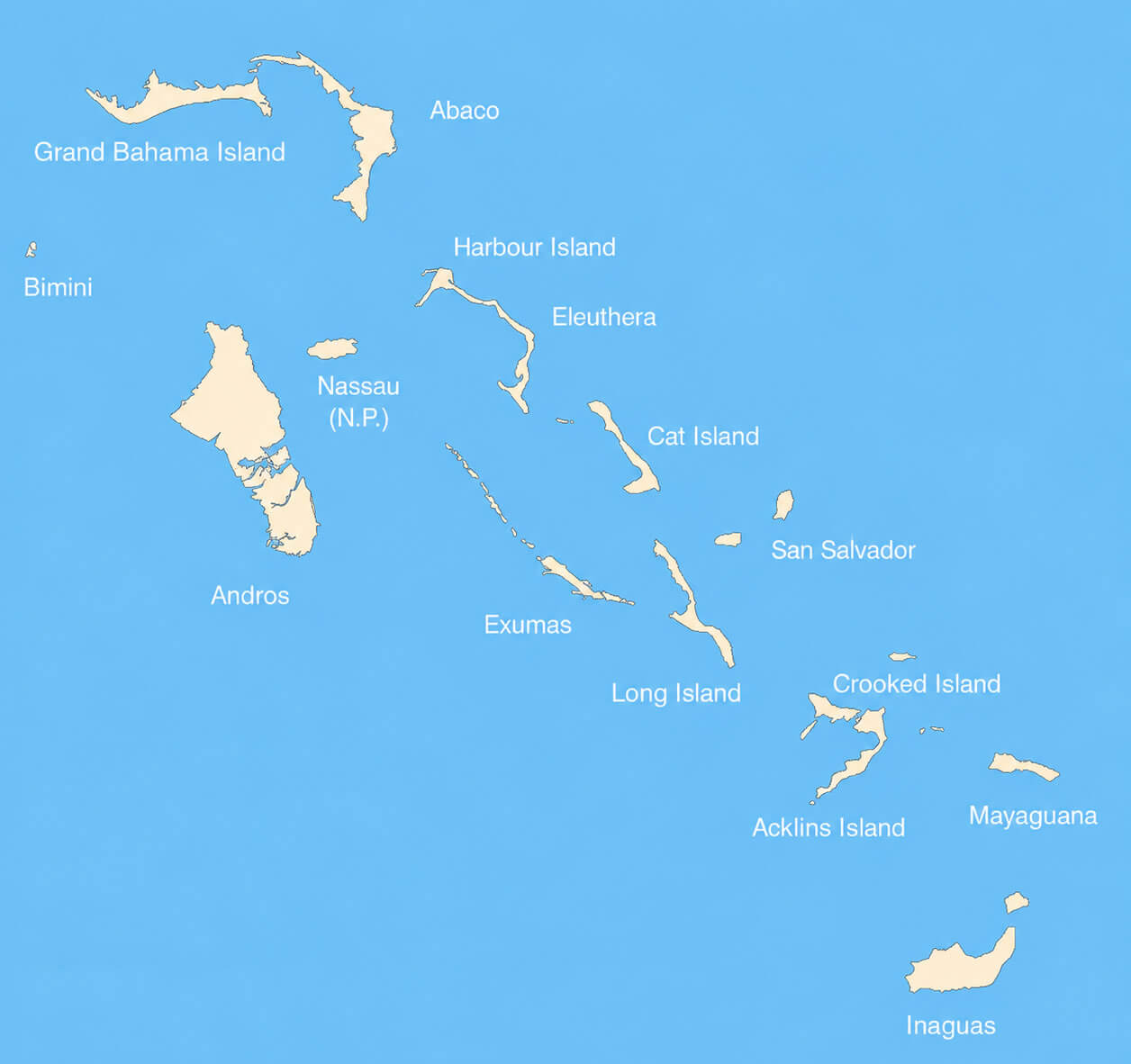 Bahamas outline map