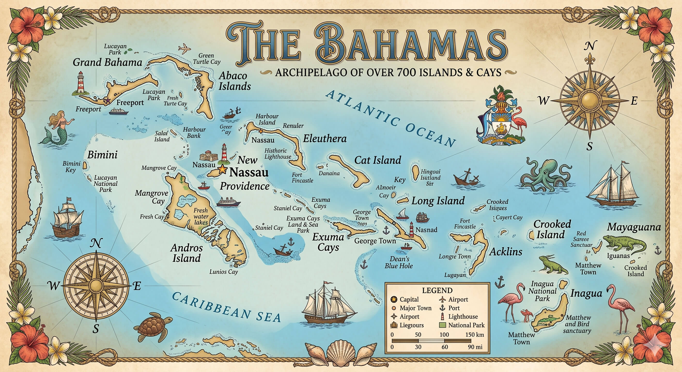 Bahamas tourism map