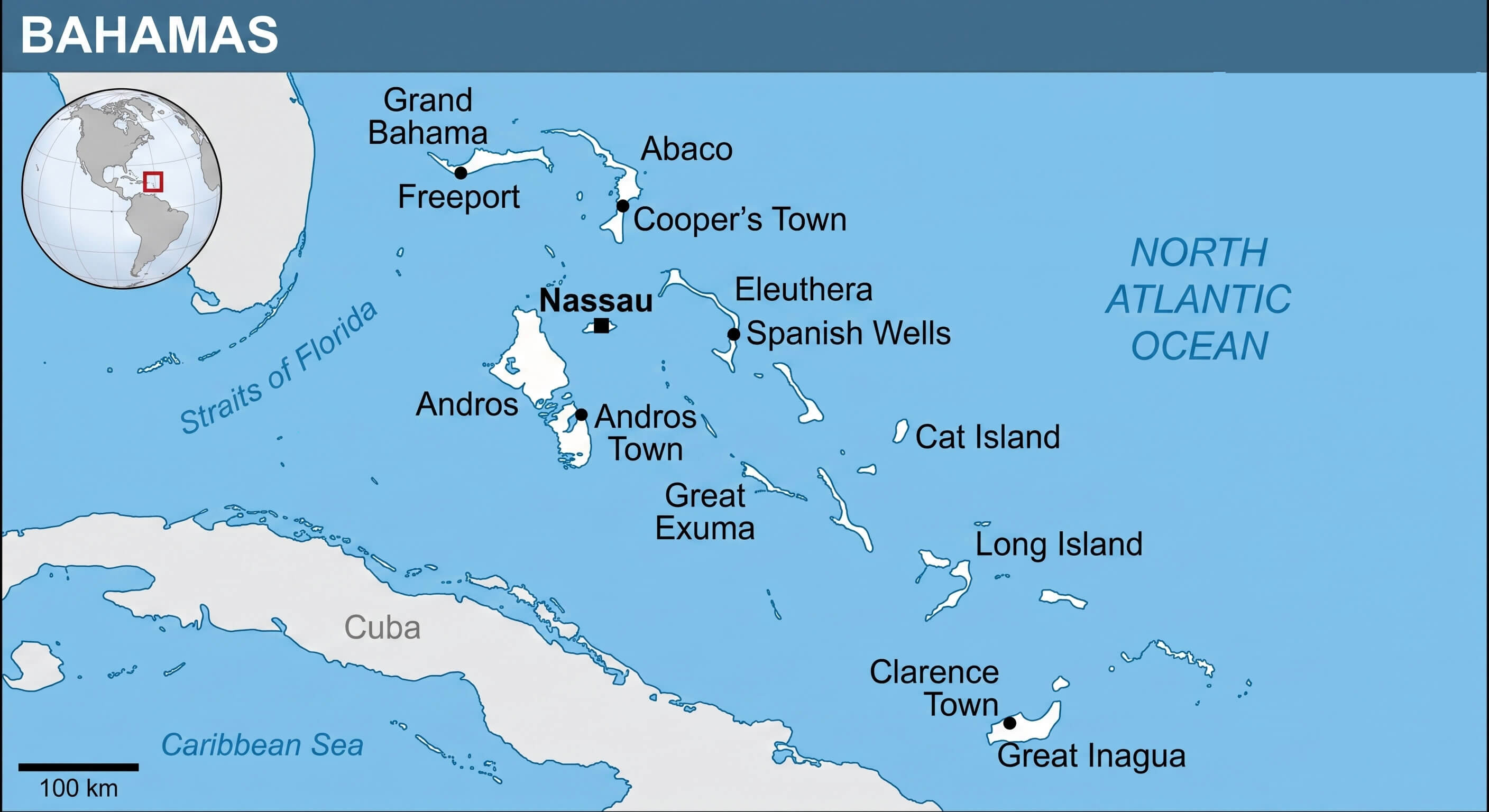 Where is Bahamas on the World map	