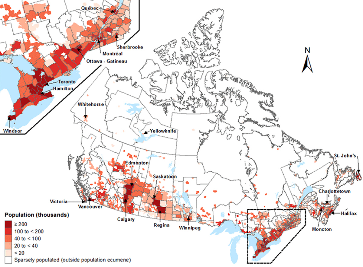 Canada Population Density Map