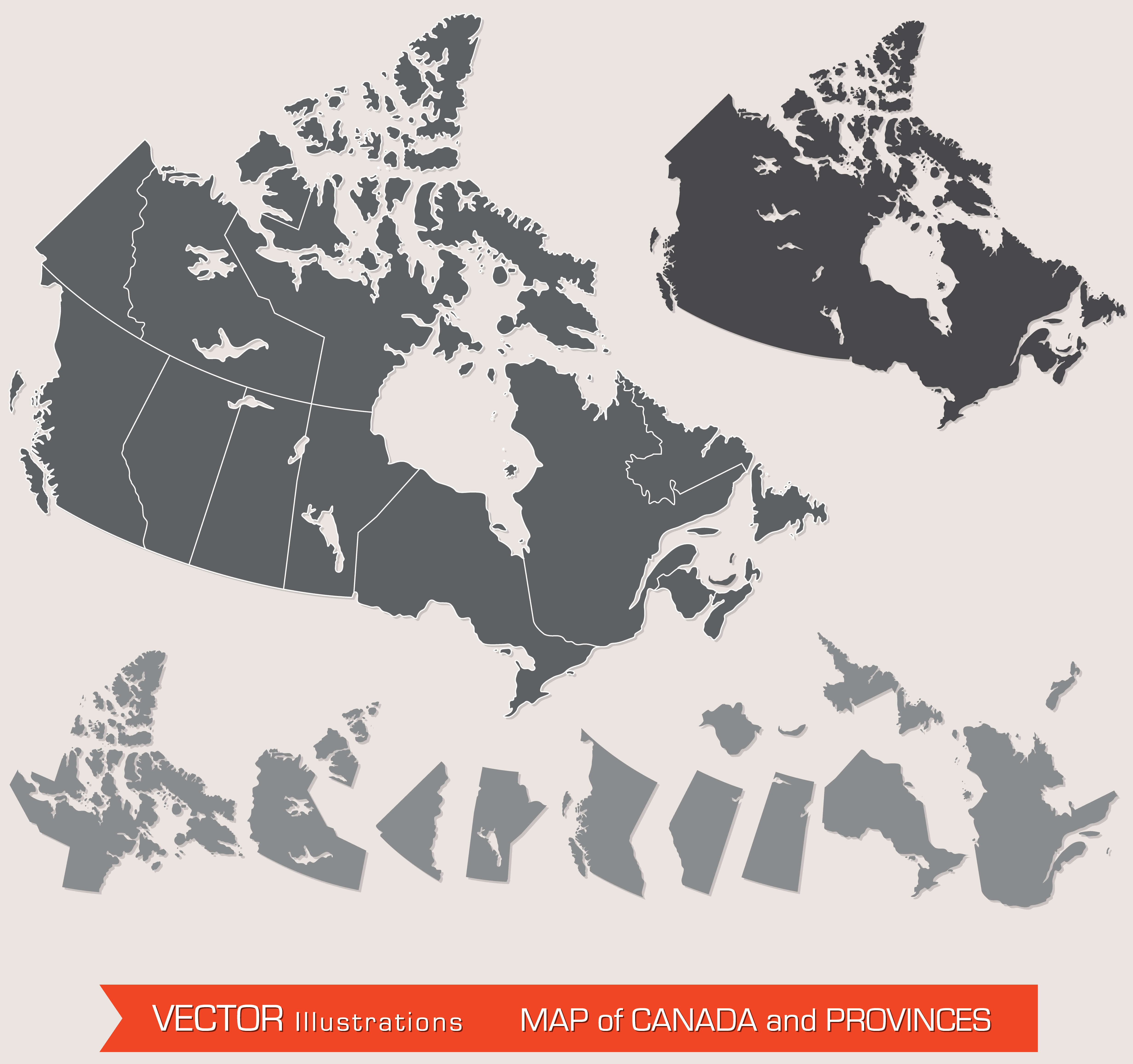 Blank Map of Canada with Territories and Provinces
