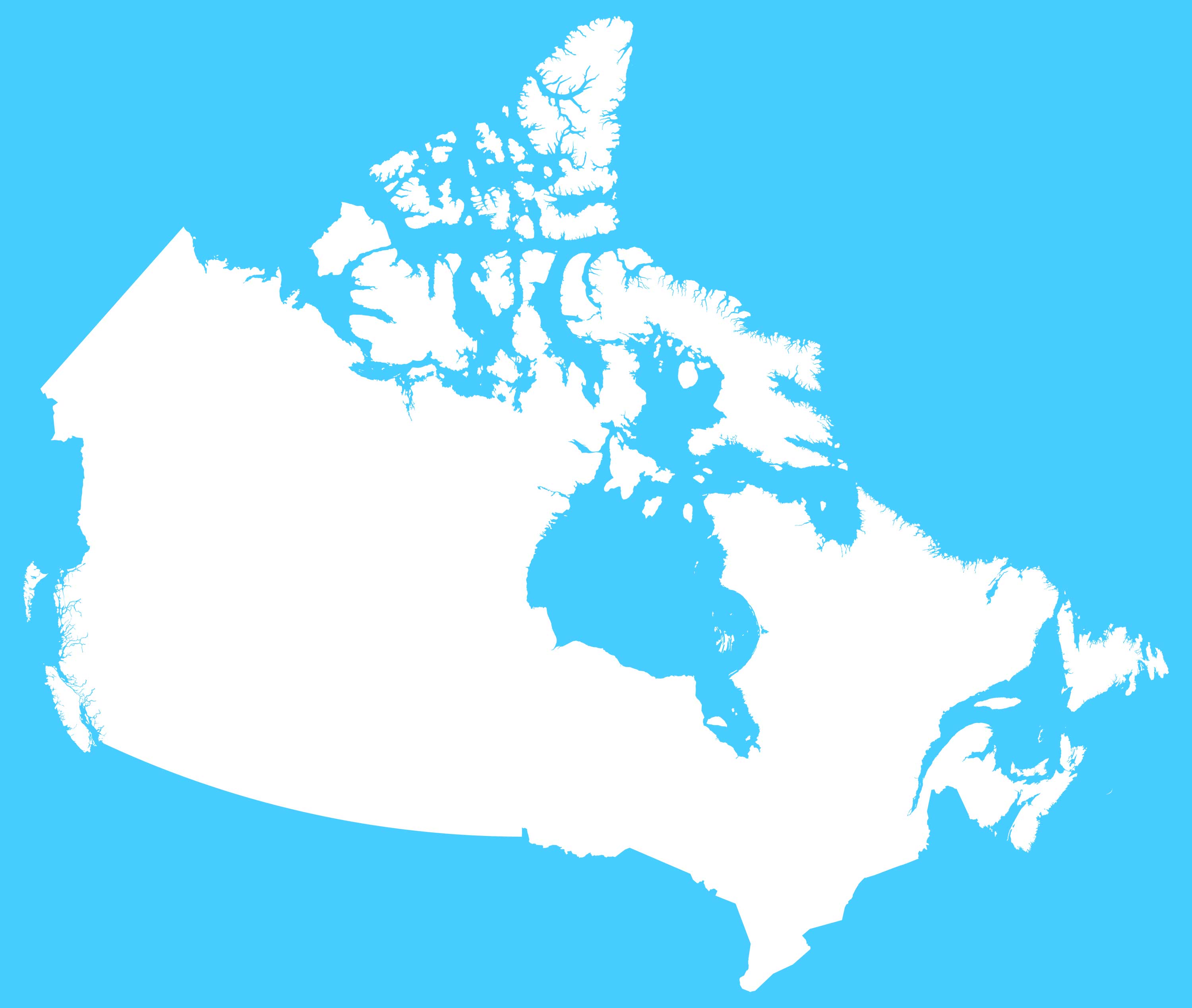Canada blank outline map