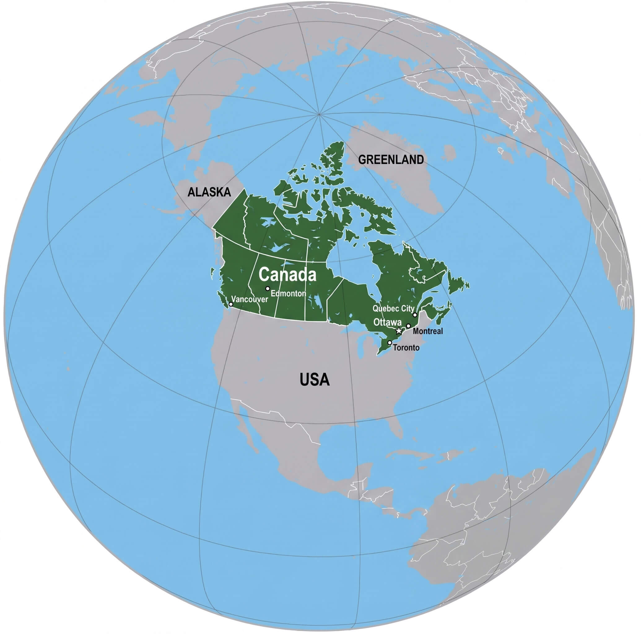 Canada Globe location map