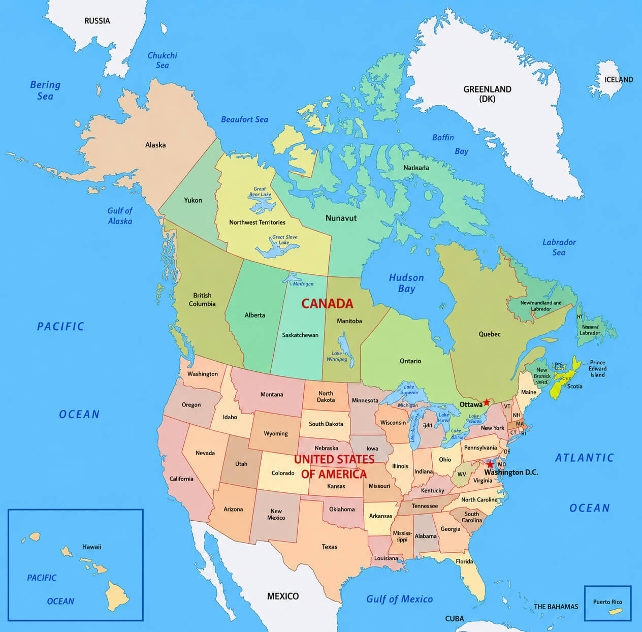 Canada north america location map