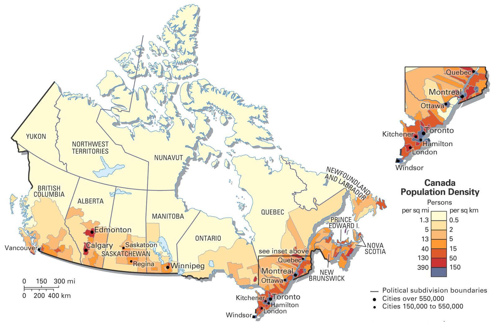 Canada Population Map 10 Canada Population Density Map: Explore Urban and Rural Distribution