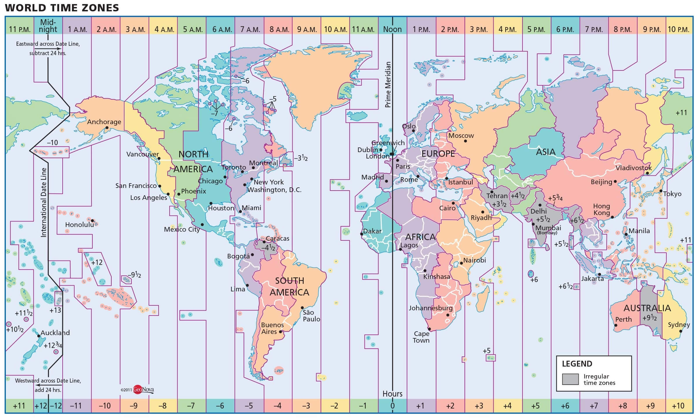 World Canada us time zone map