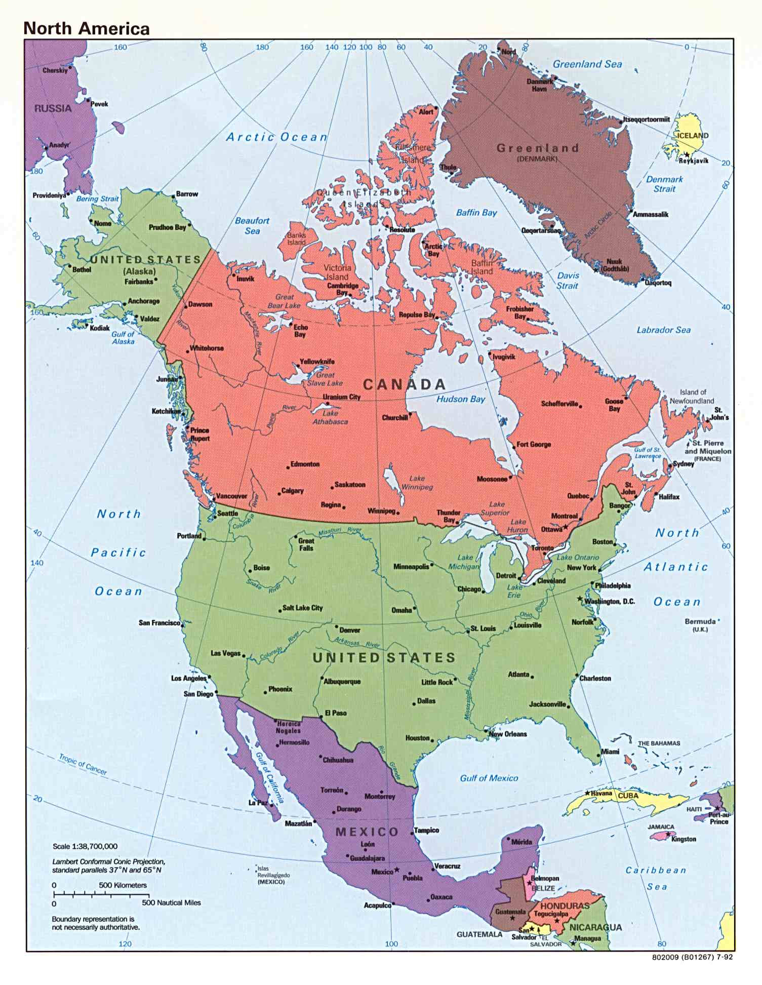 North America political map