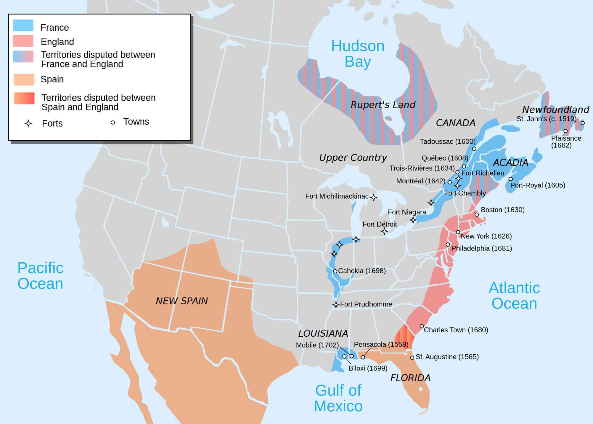 Map of North America in 1702