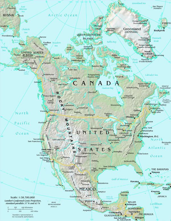 Map of North America