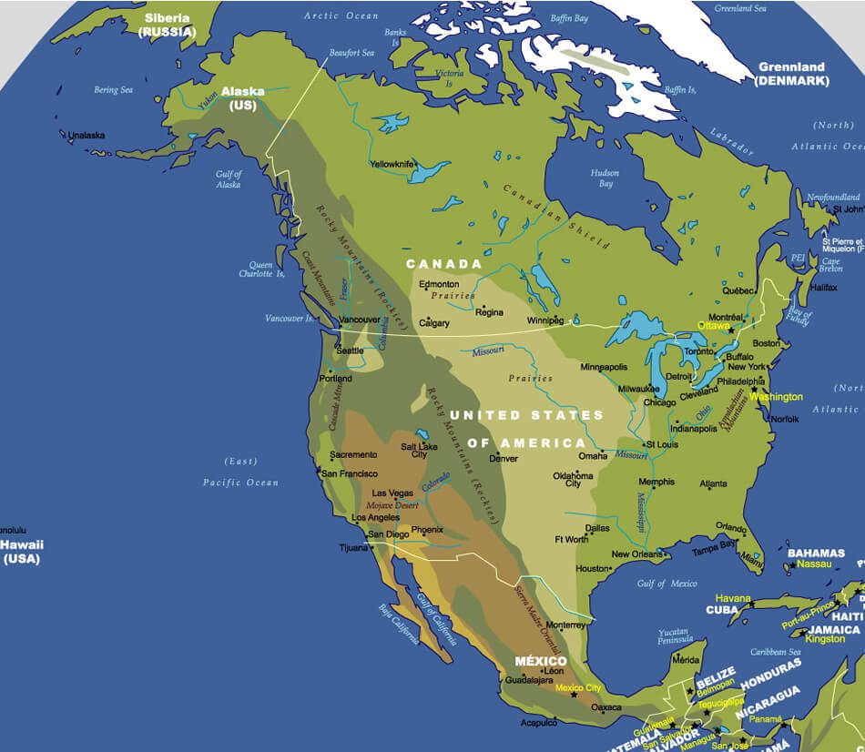 Map of North America