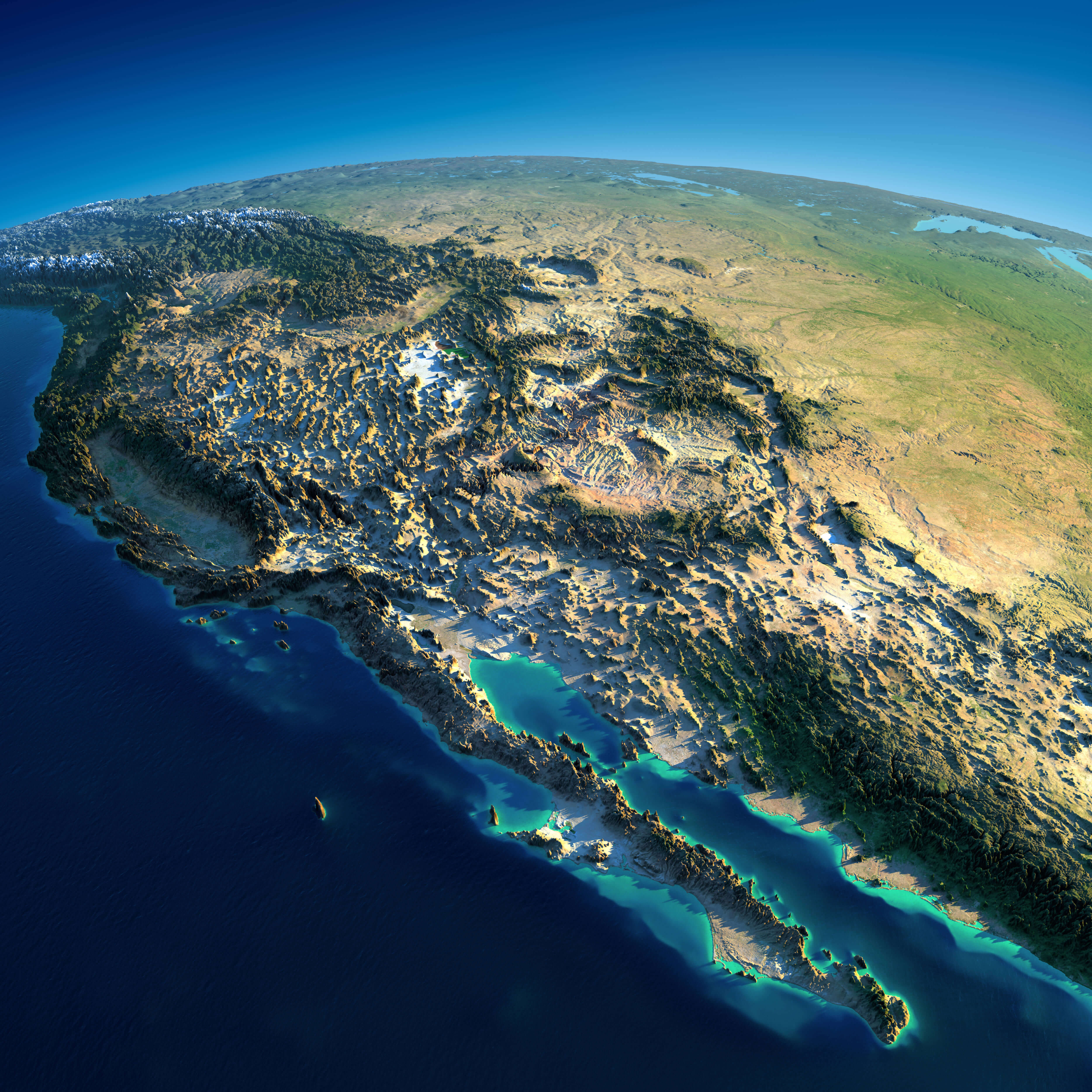 Large US Mexico satellite map