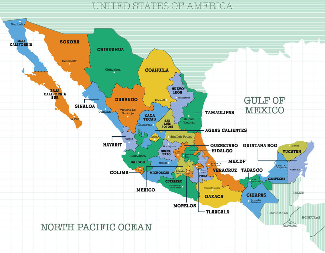 Mexico region map
