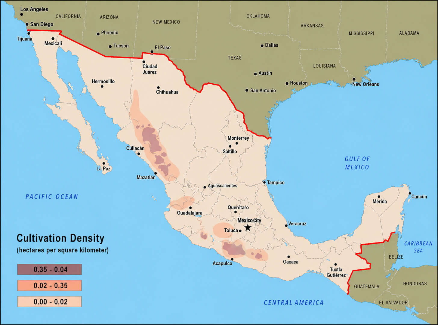 Mexico Cannabis cultivation density map
