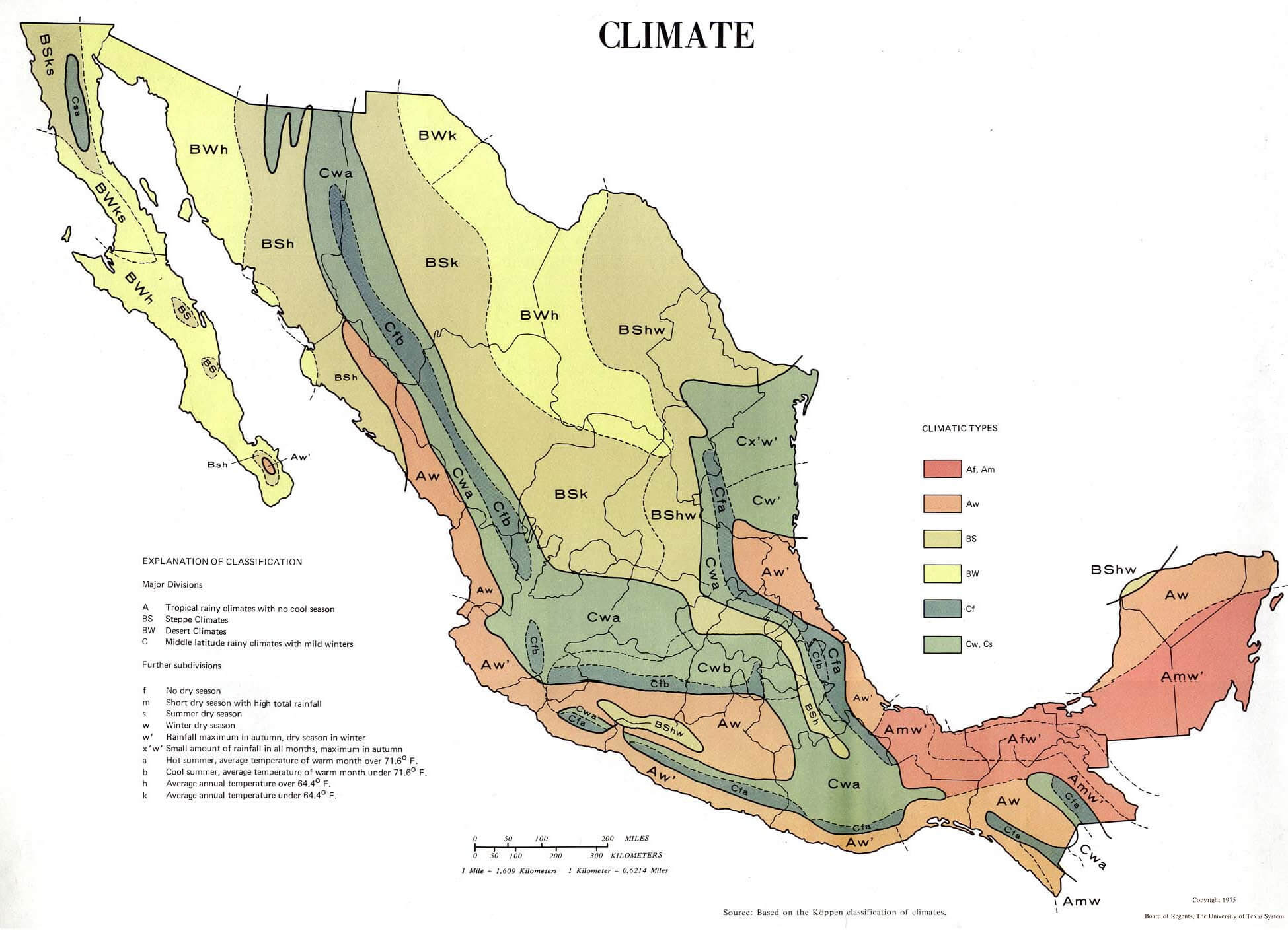Map of Mexico 20 Mexico climate zones map