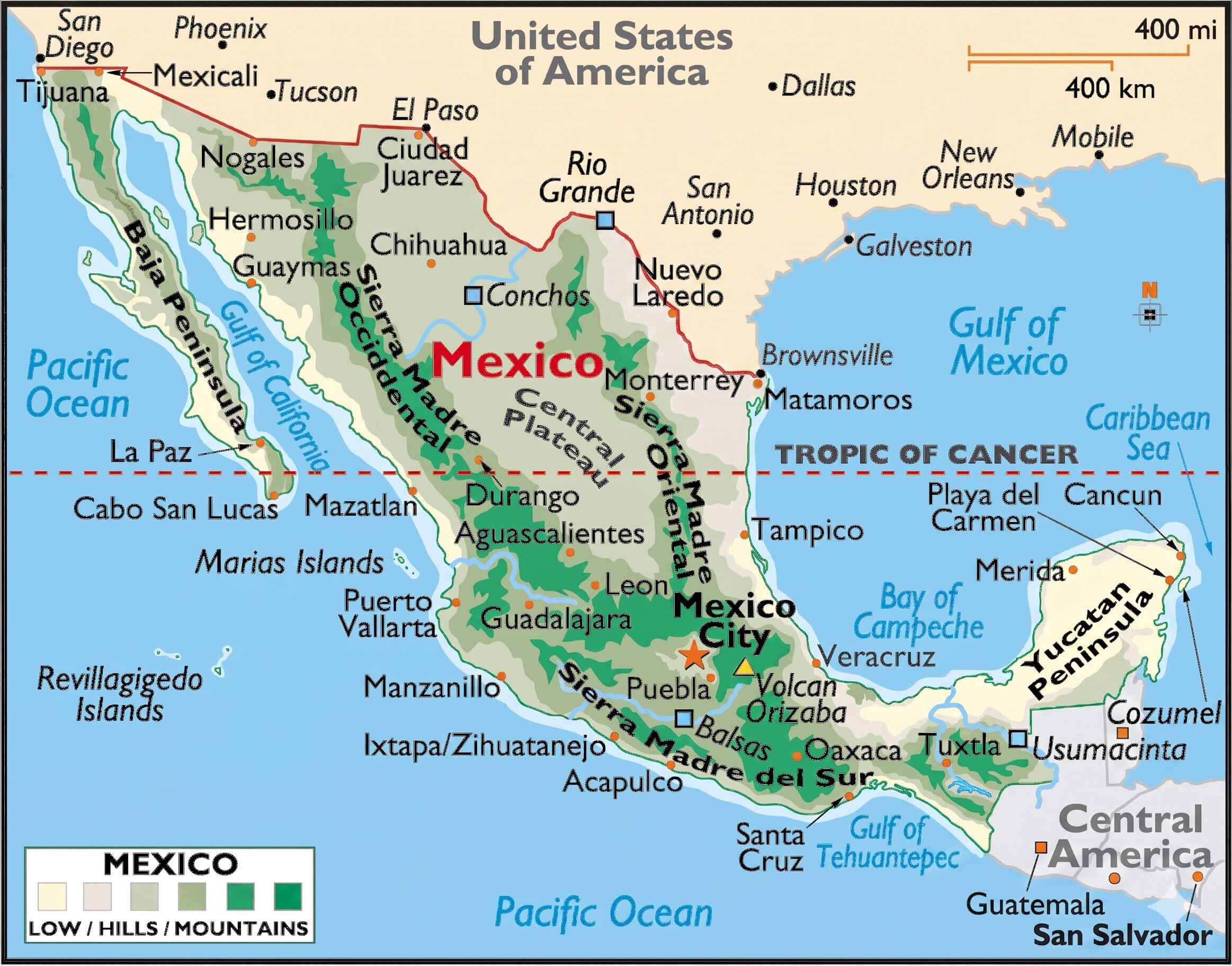 Mexico Maps 20 Mexico elevation map