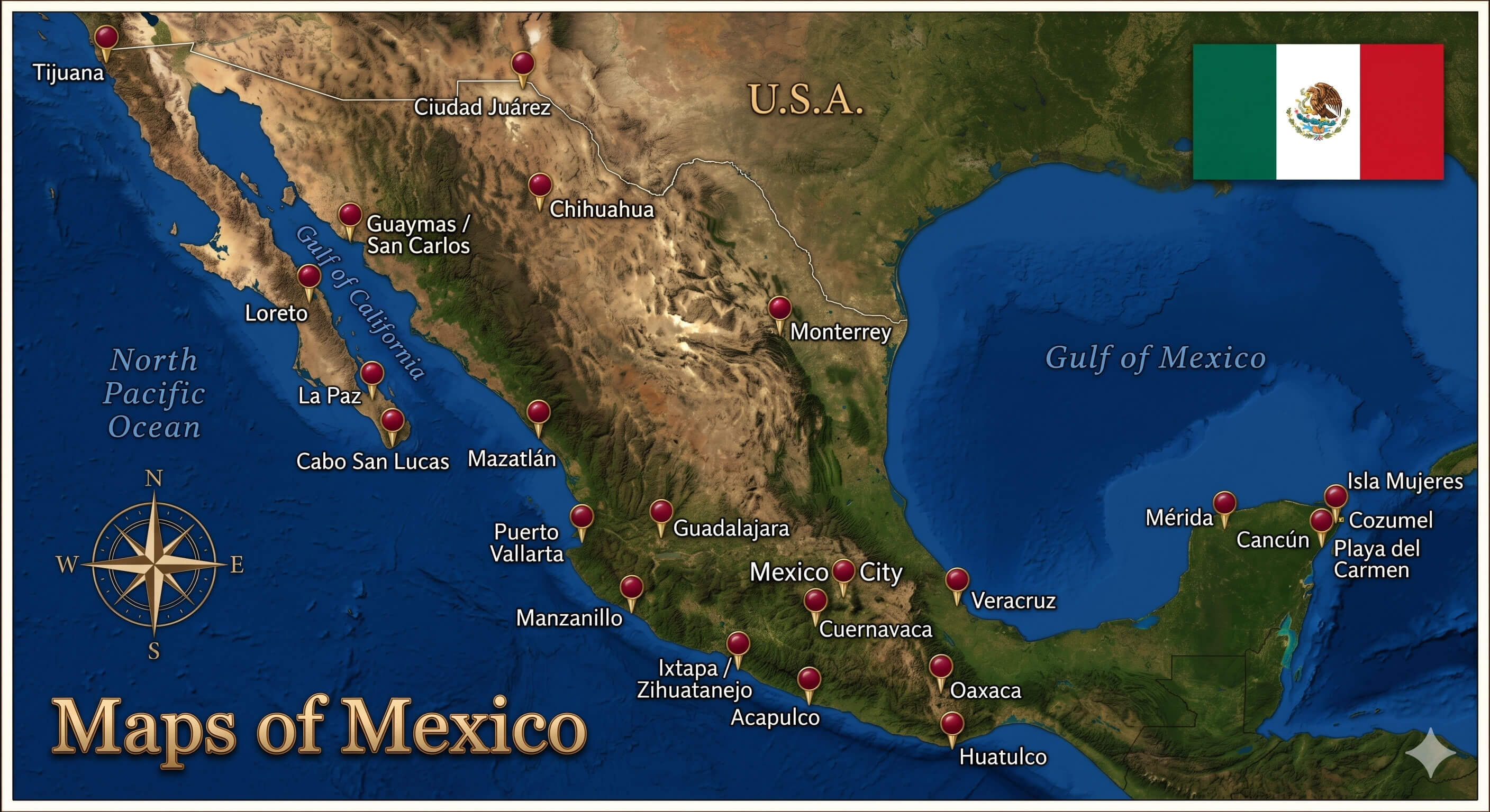 Mexico geographic location map