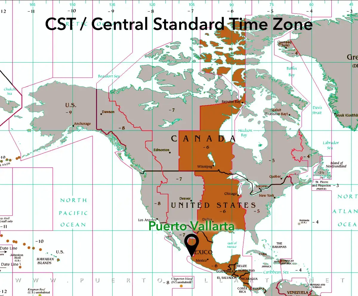 Mexico and US Central Standard time zone