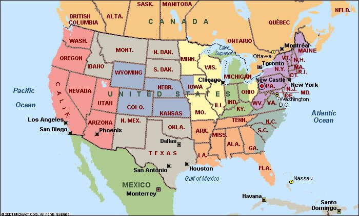 North America Map us