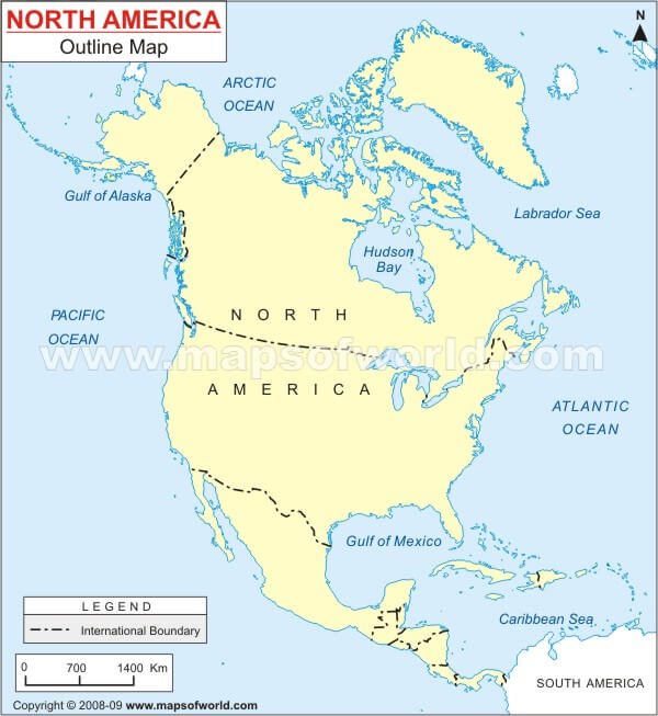 North America outline Map