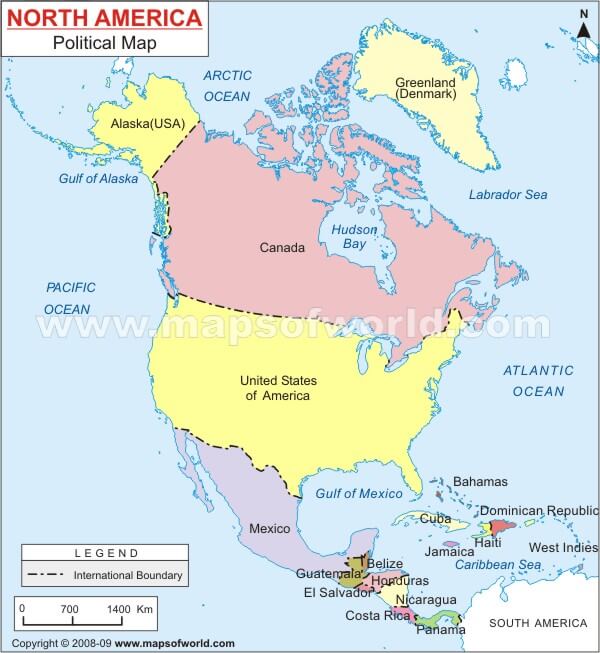 Political Map of North America