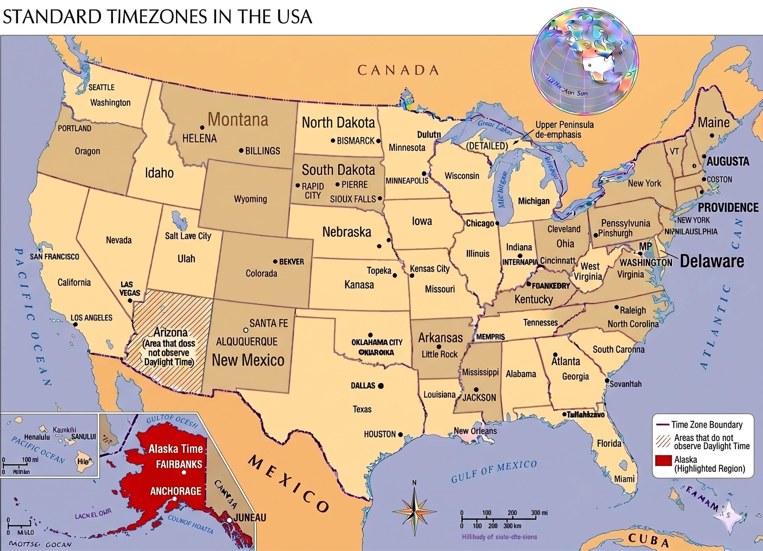 Alaska time zone map