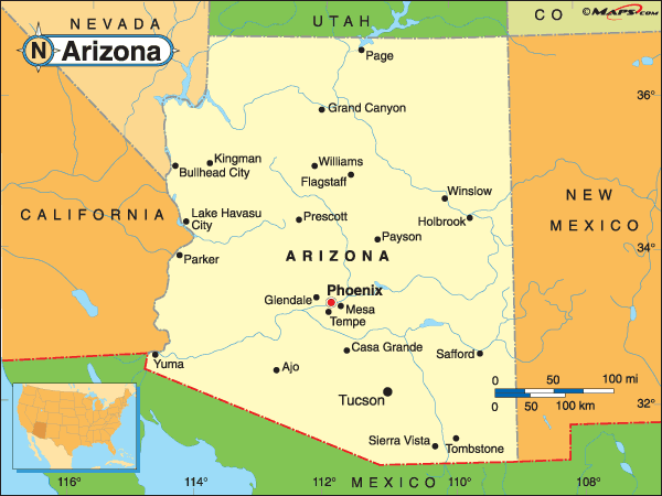 Arizona Cities Map 26 Arizona cities map