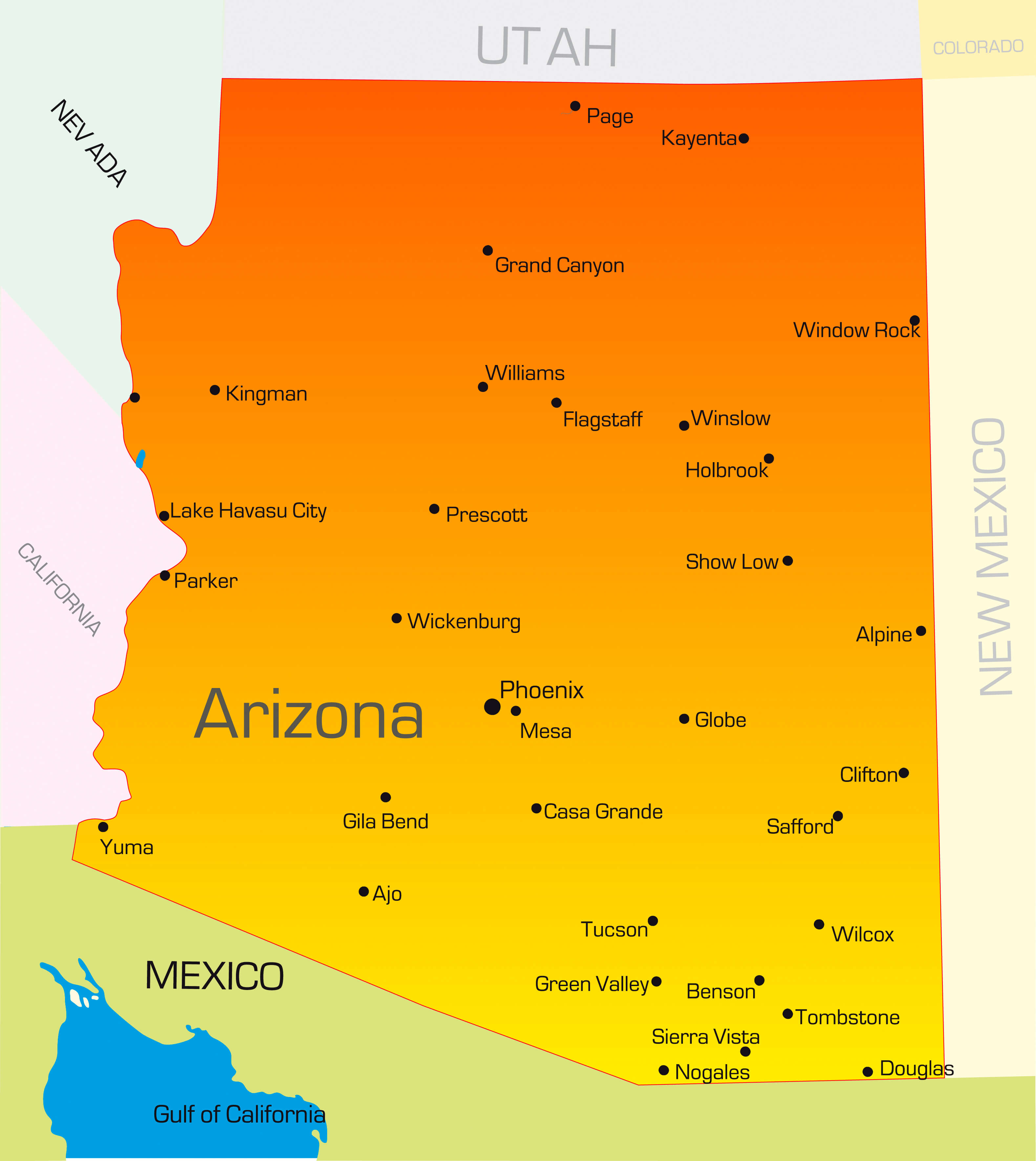 Arizona cities map