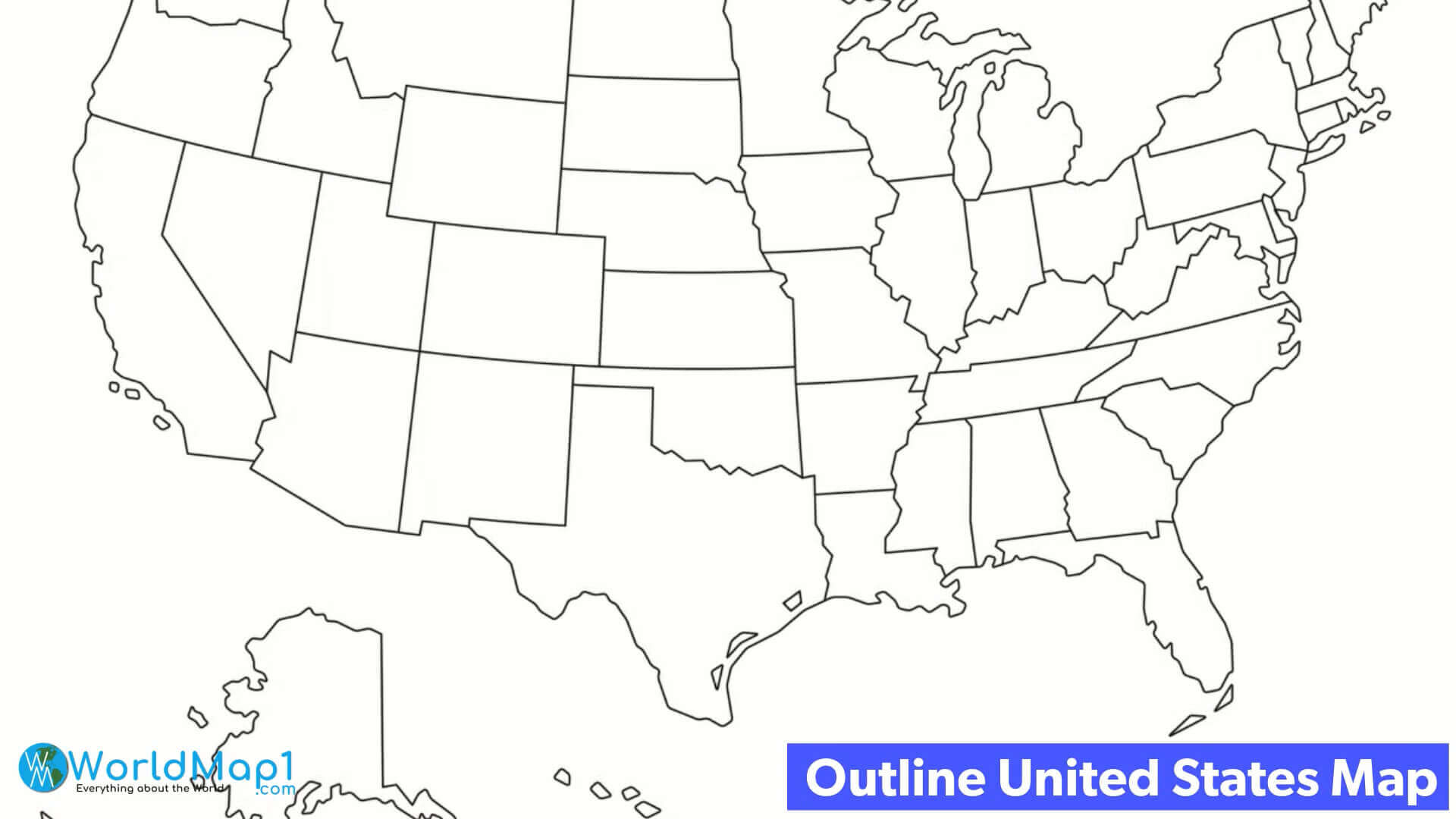 United States blank map with states outlined