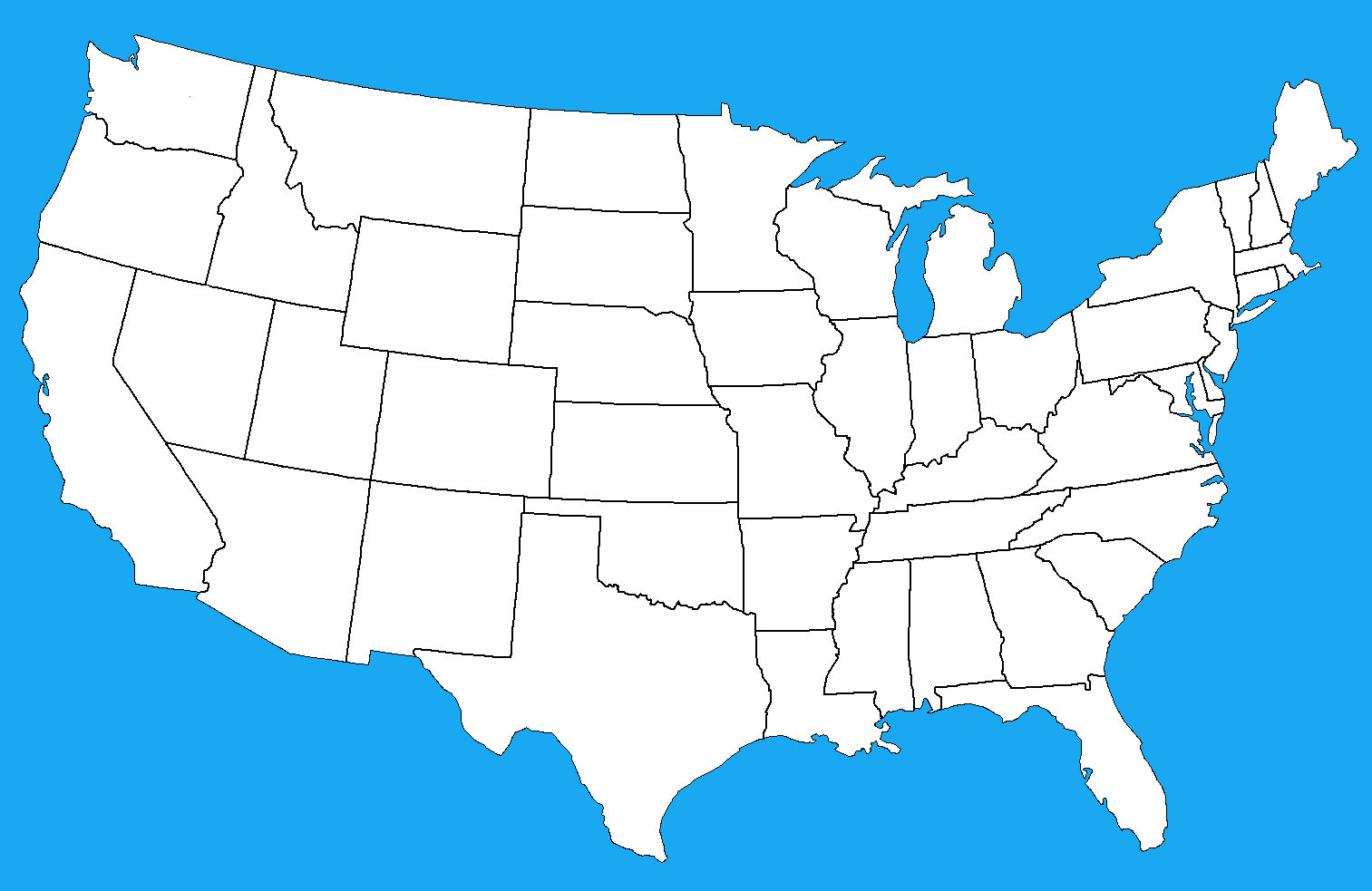 United States blank outline map