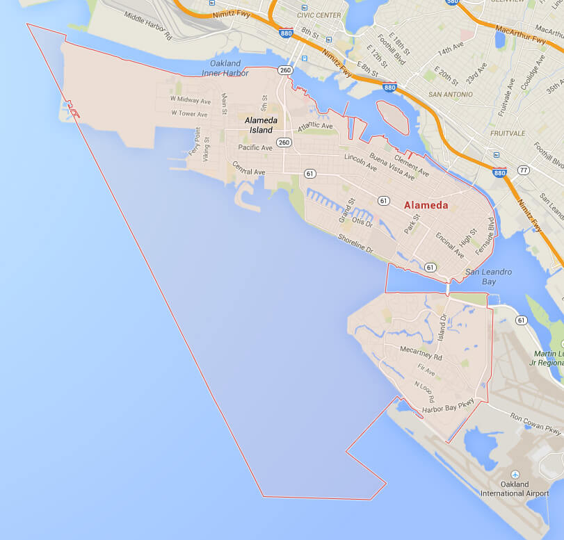 Alameda California map USA