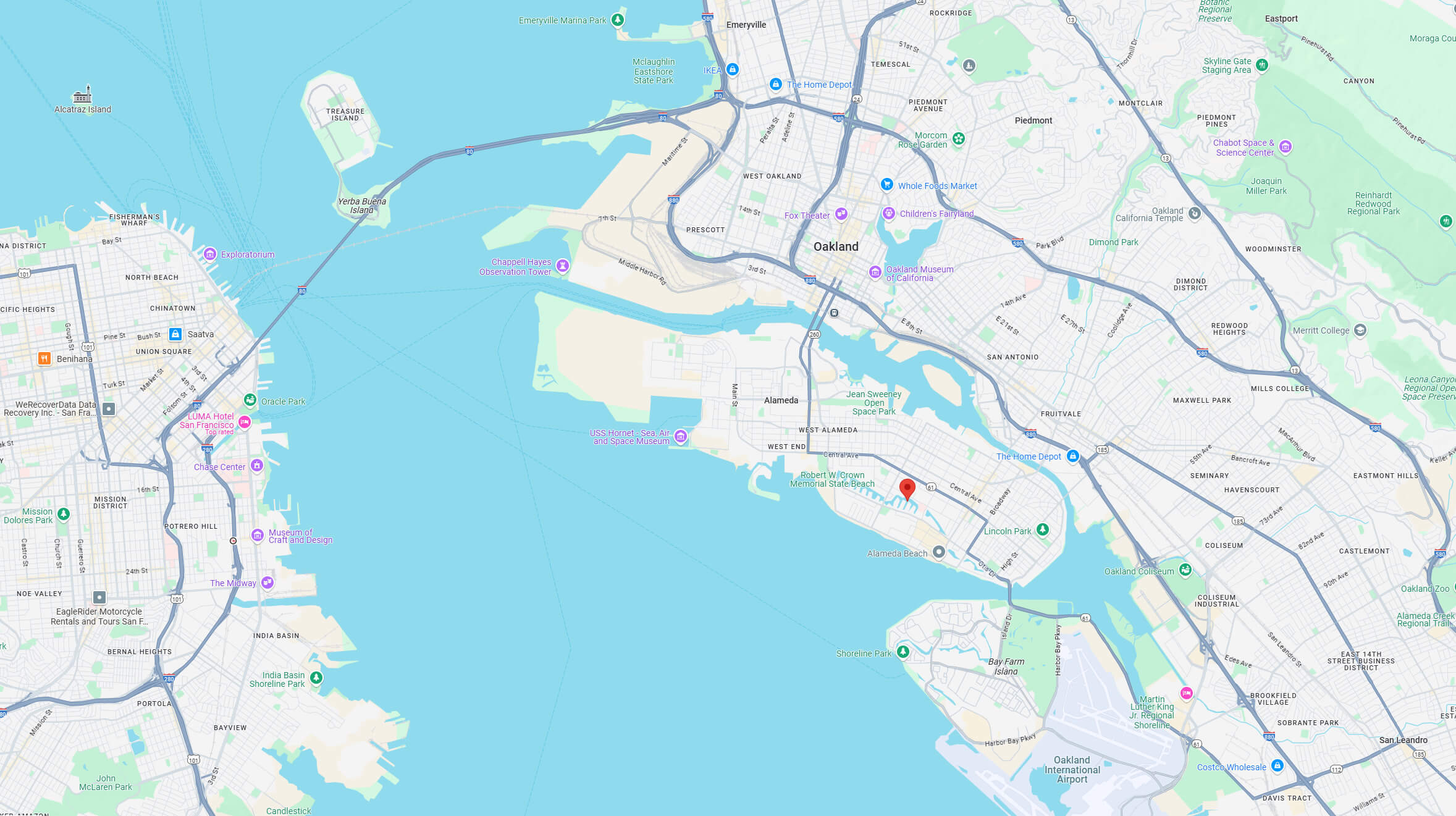 Alameda county map CA