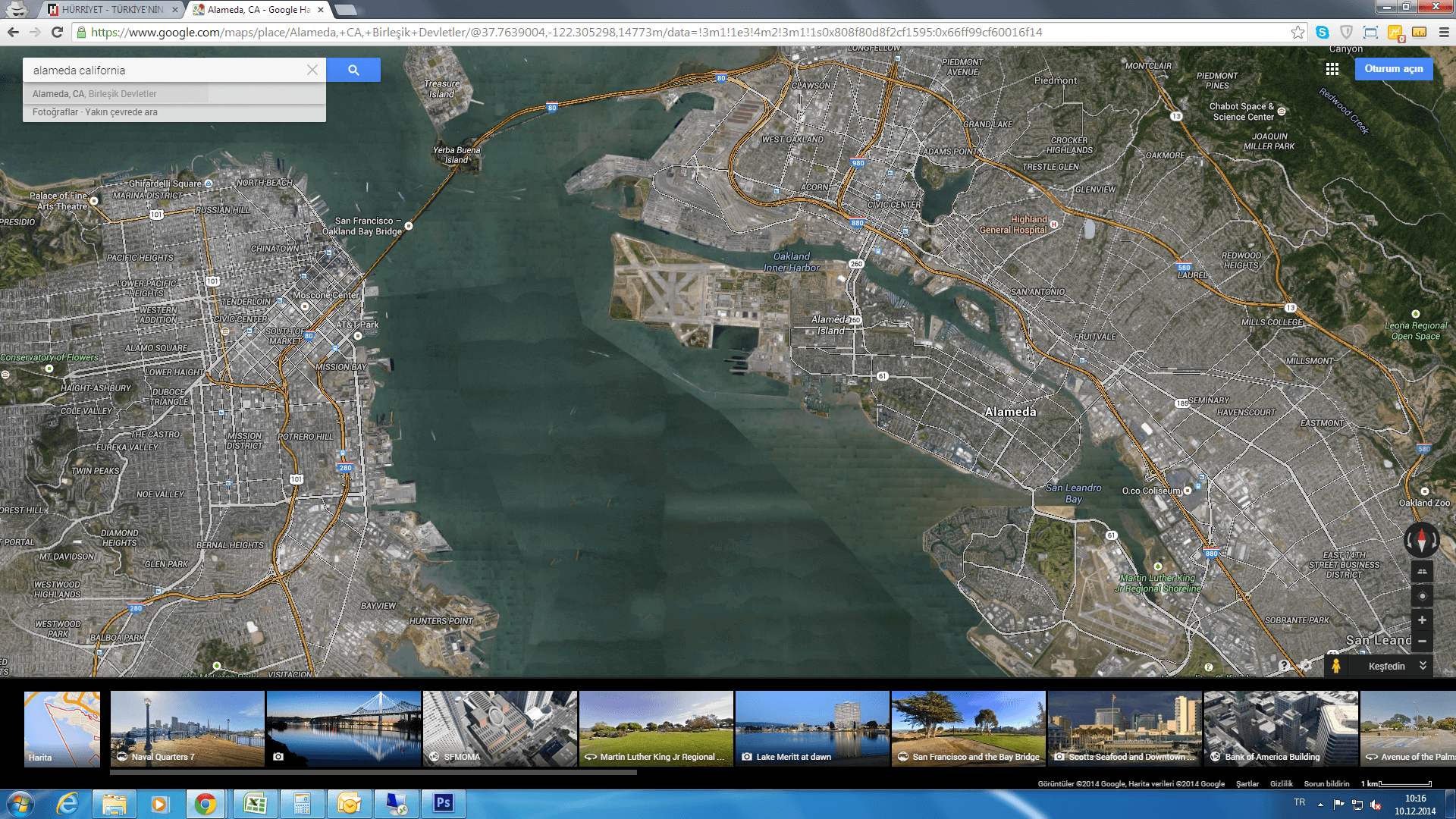 Alameda map California US satellite