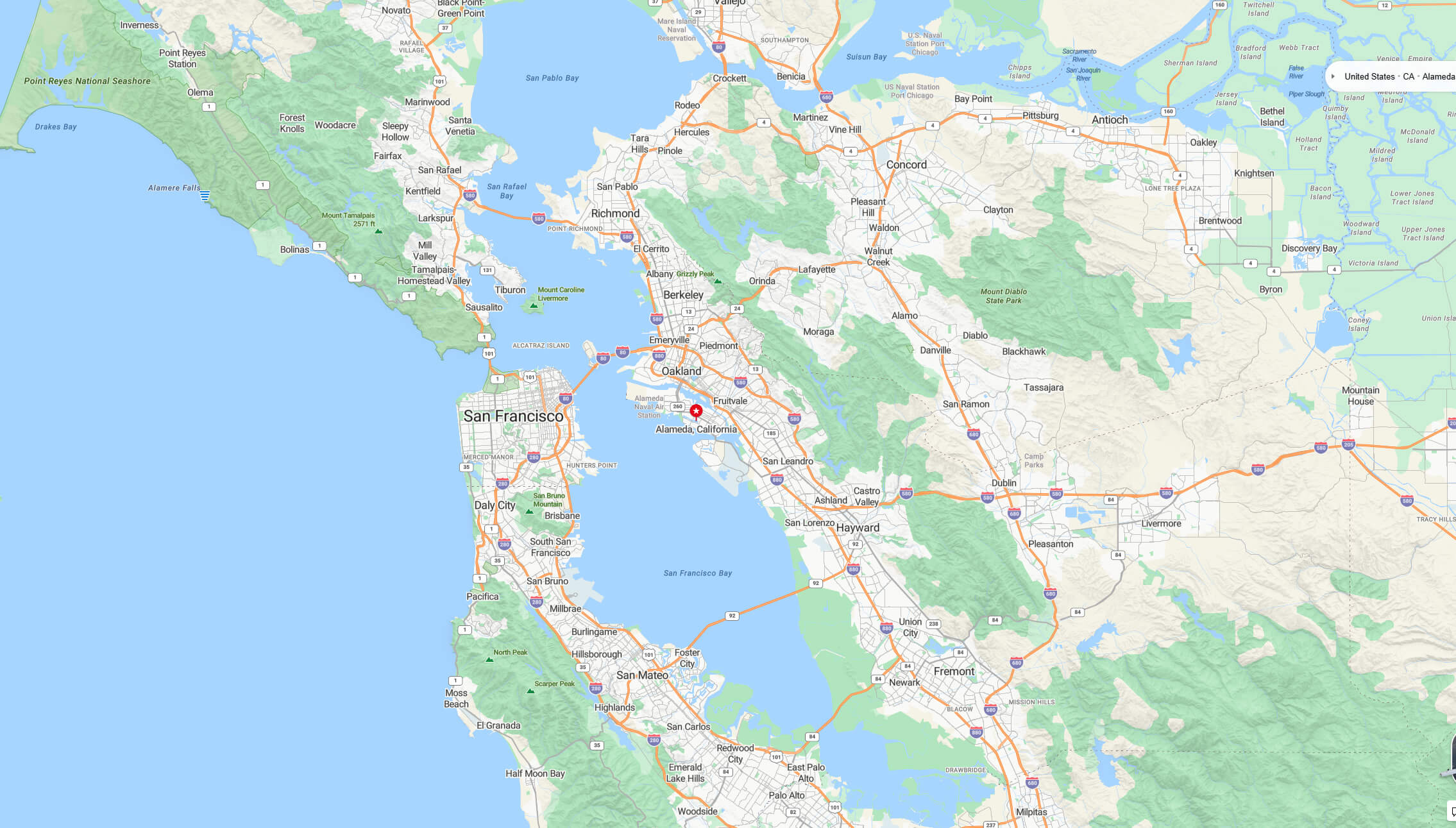 Alameda map California