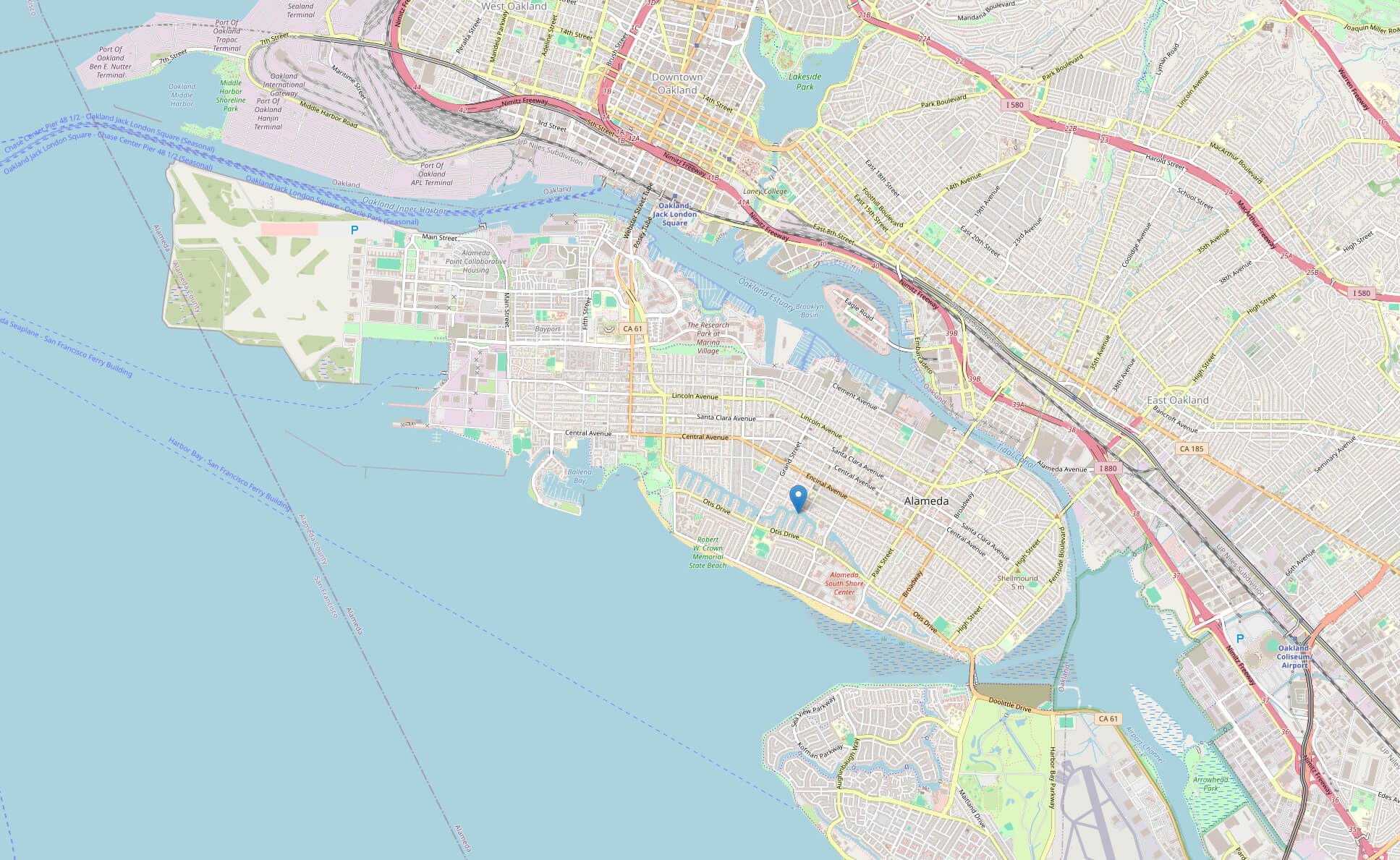 Alameda street map CA