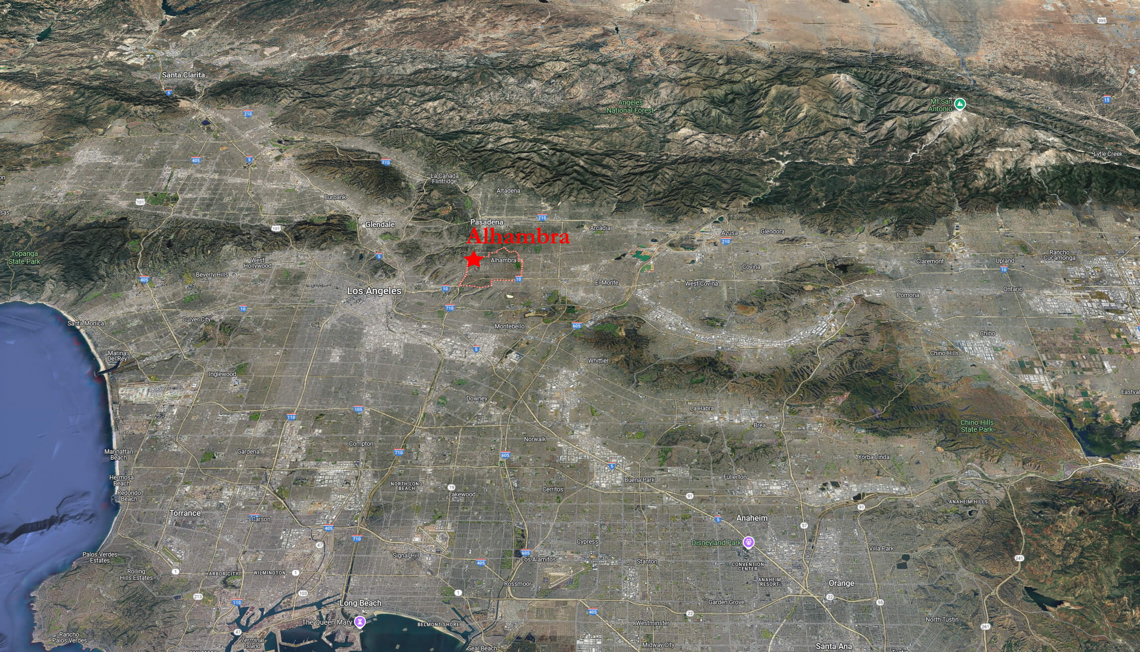 Alhambra Satellite Map Los Angeles