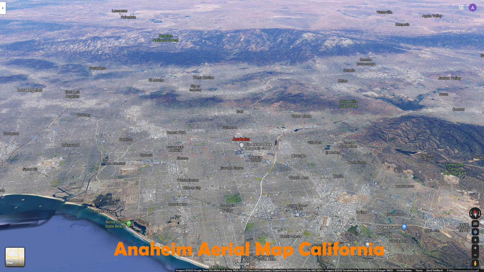 Anaheim aerial Map California