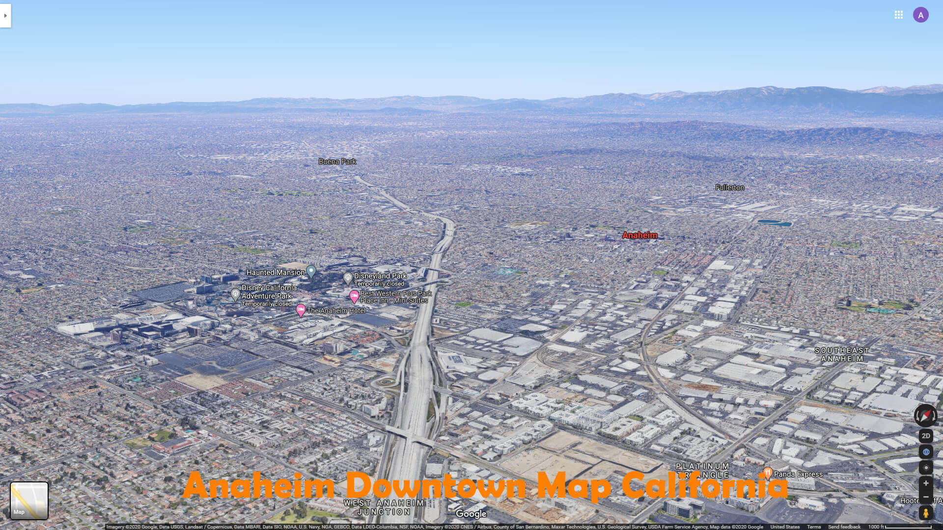 Anaheim downtown Map California