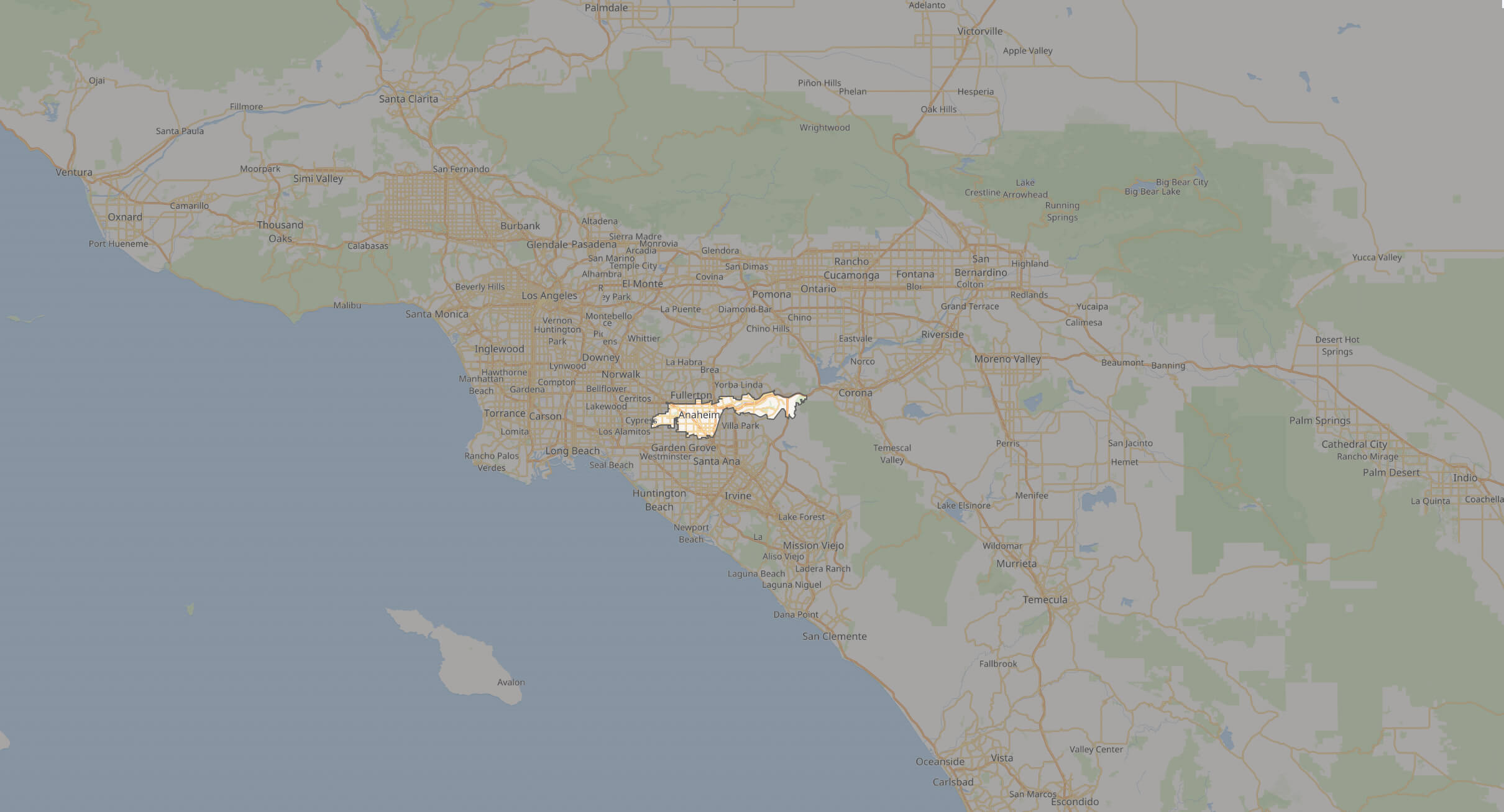 Anaheim Los Angeles map