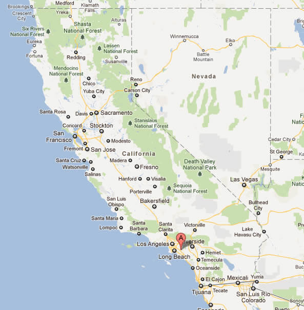 Anaheim Map California