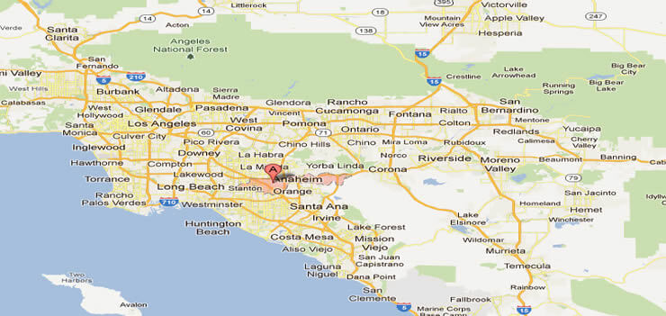 Anaheim Map LA