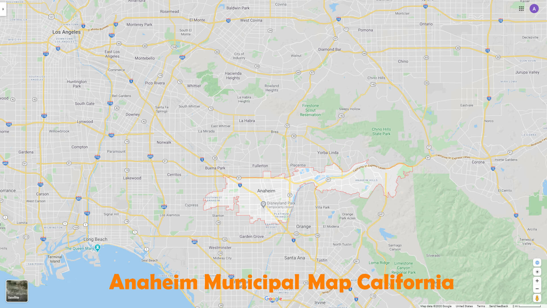 Anaheim municipal Map California