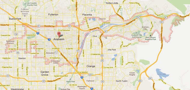 Map of Anaheim