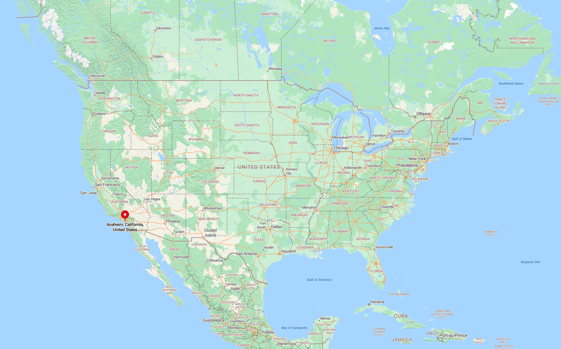 Where is Anaheim on the us map