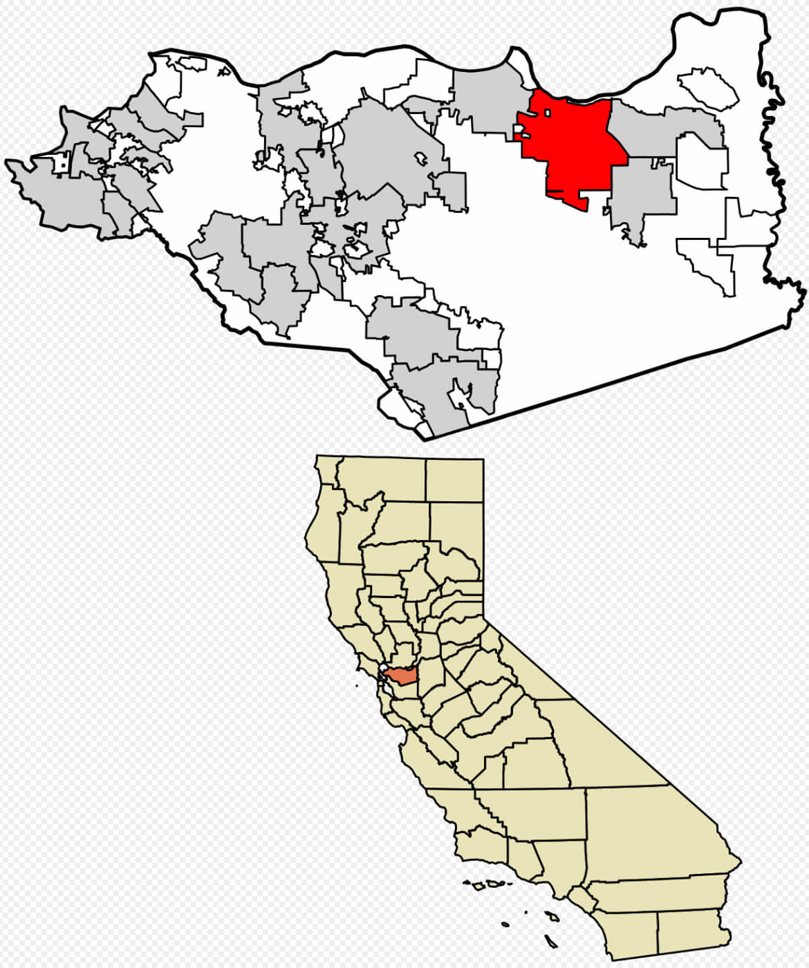Antioch county map California
