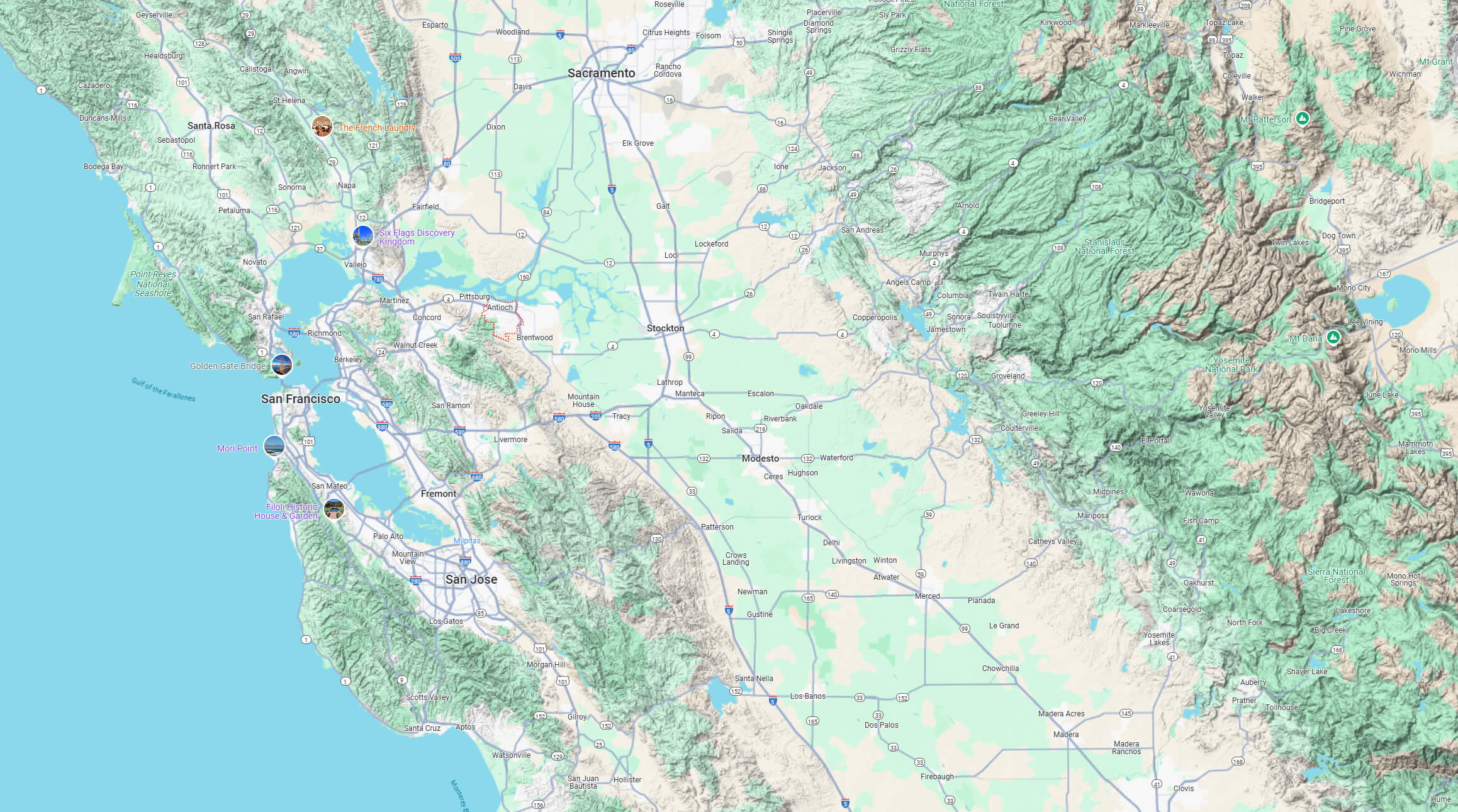 Antioch terrain map California