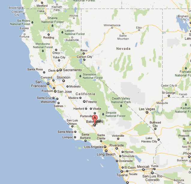 Bakersfield map California United States